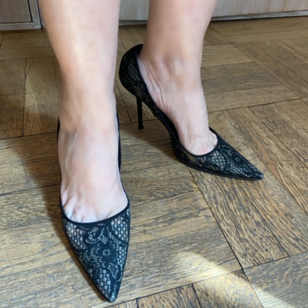 Casadei Black Lace Pumps - Picture 3 of 3